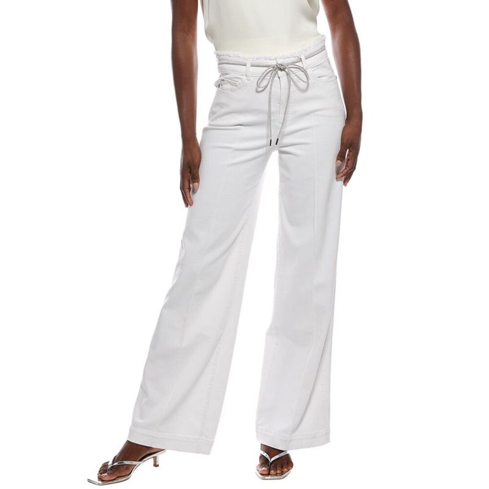 Marc Cain Womens Wide Leg Jean, White